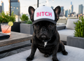BITCH pink camo trucker hat for dogs