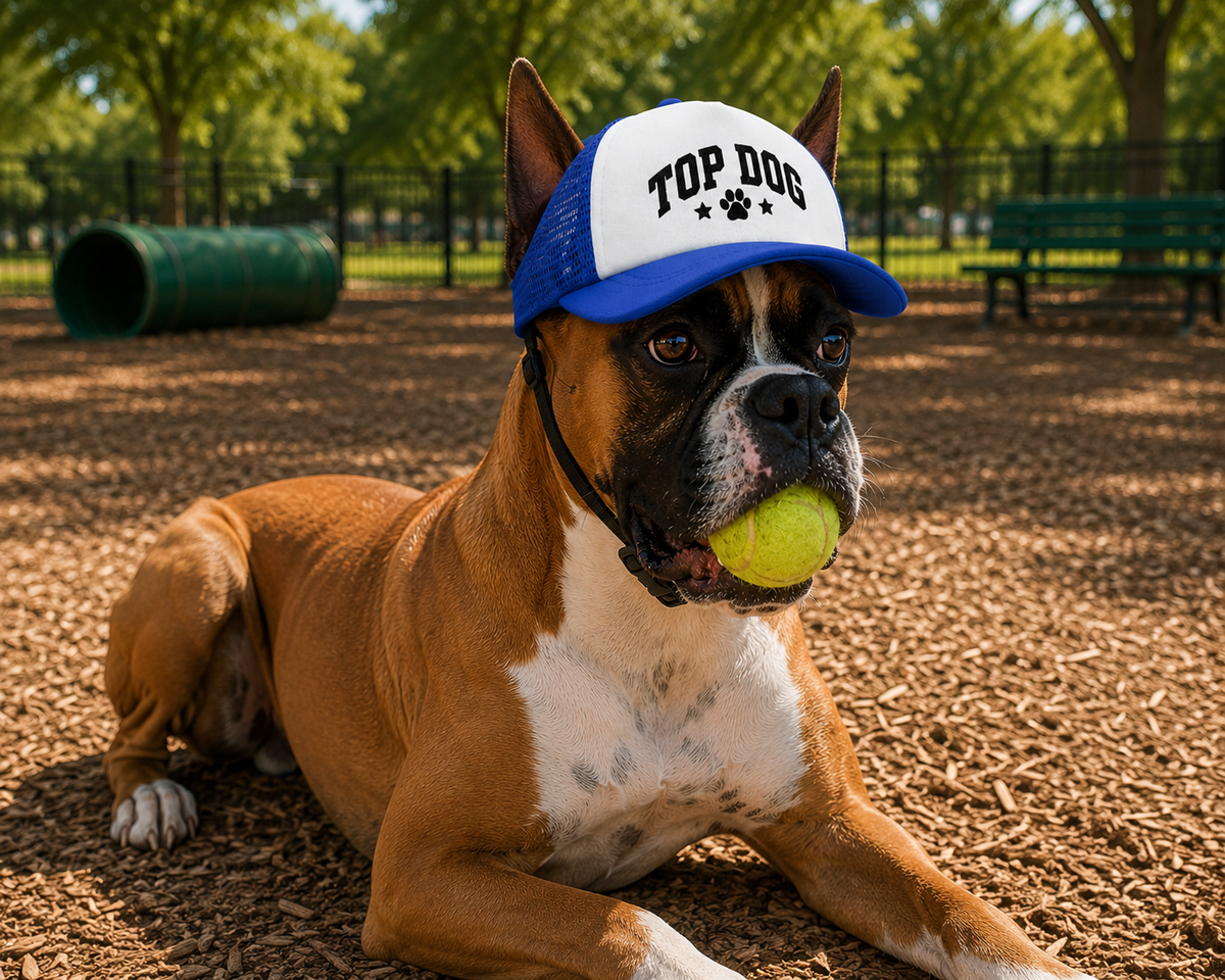 "Top Dog  With Stars" Dog Trucker Hat