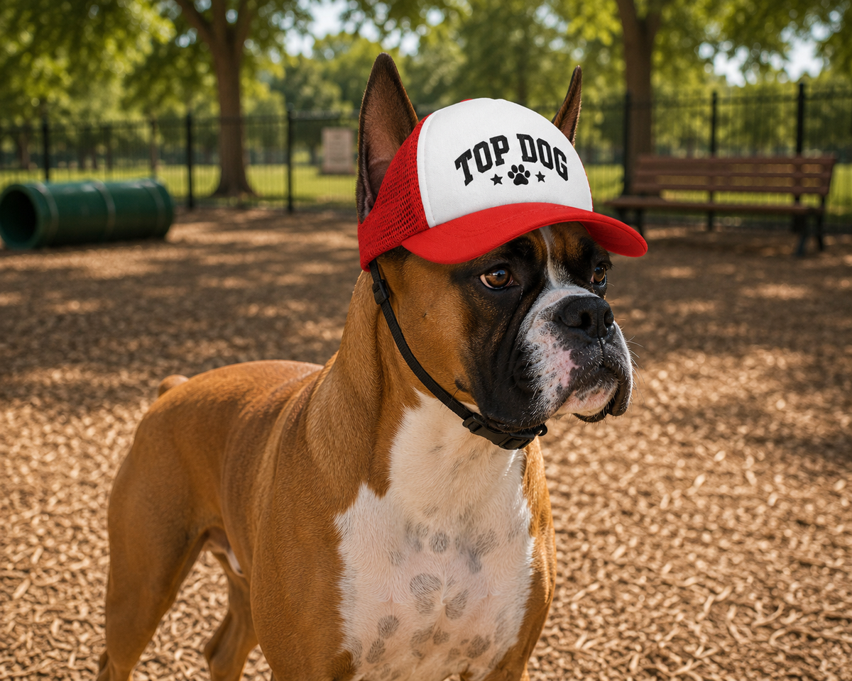 "Top Dog  With Stars" Dog Trucker Hat