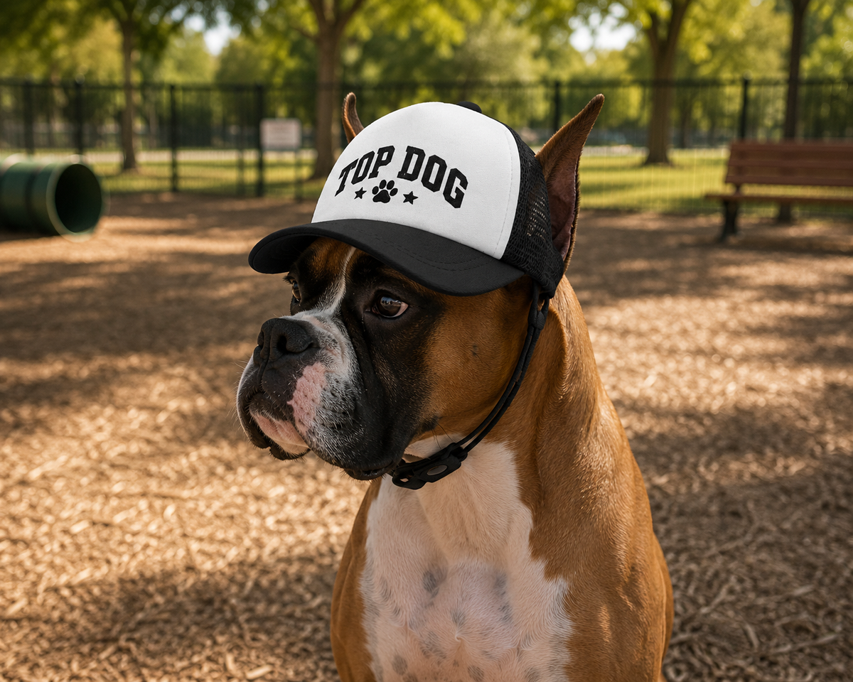"Top Dog  With Stars" Dog Trucker Hat