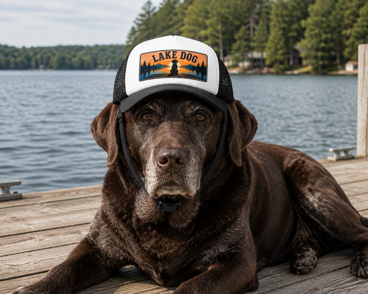 Lake Dog outdoor trucker hat for dogs