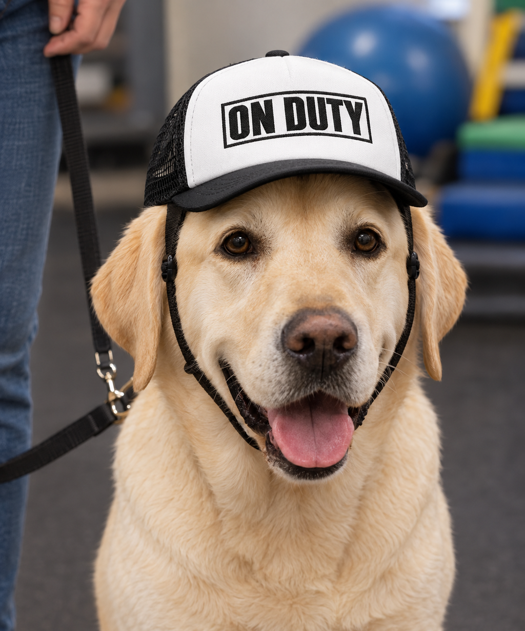 ON DUTY working dog trucker hat