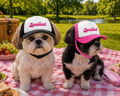 Pink Spoiled trucker hat for dogs