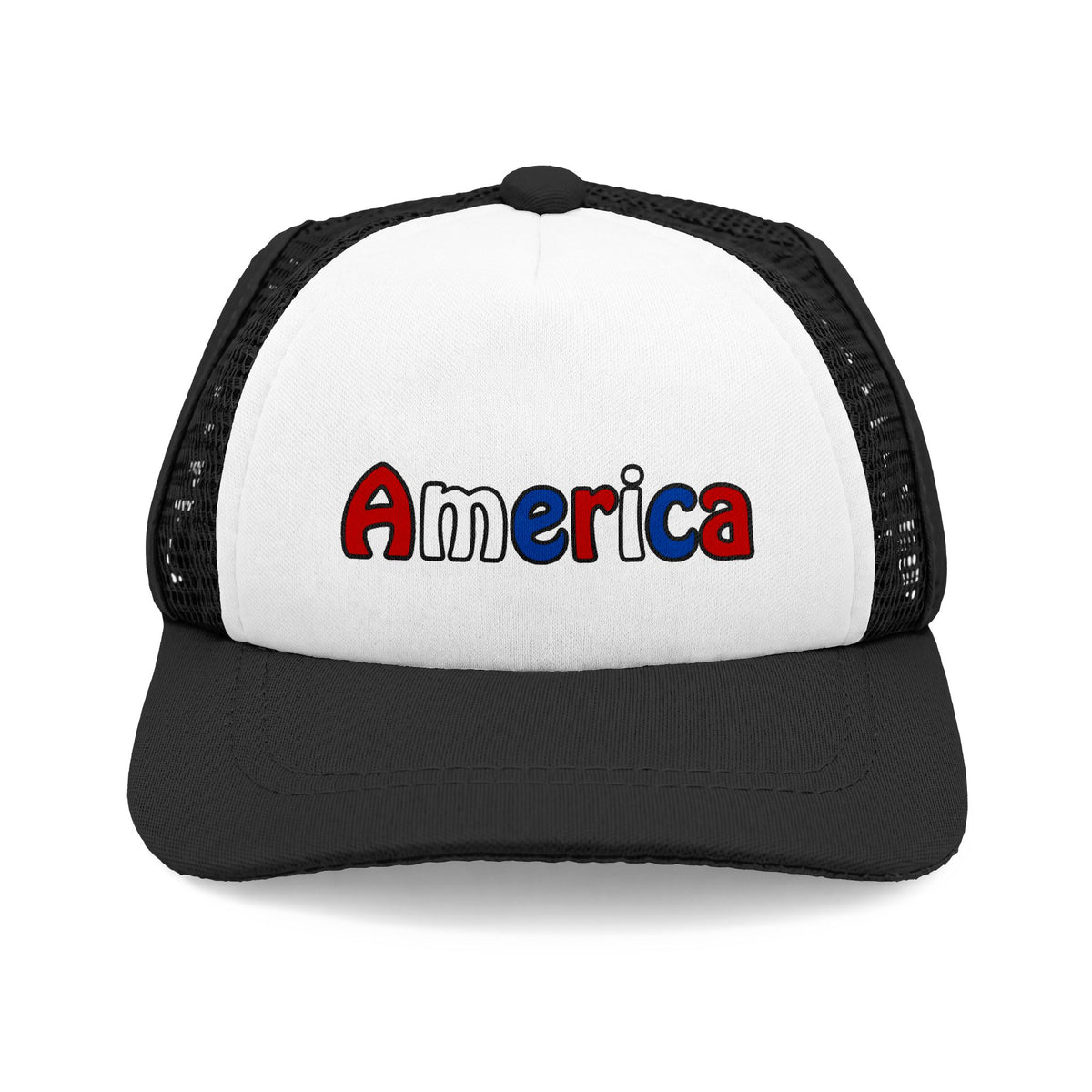 Black America patriotic trucker hat for dogs