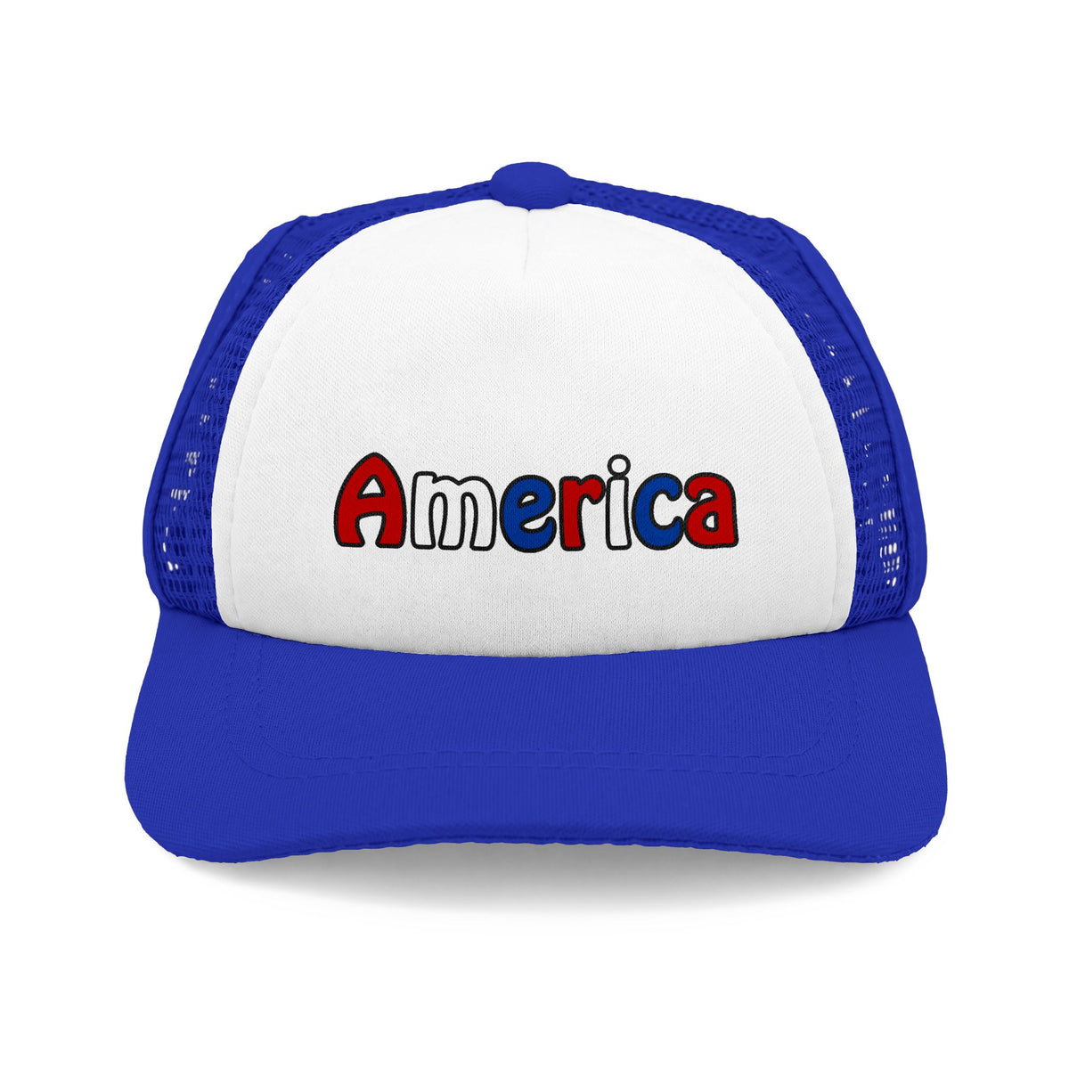 Blue America patriotic trucker hat for dogs