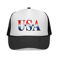 Black USA patriotic adult trucker hat for dog lovers