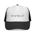 Black Will You Marry Us proposal adult trucker hat for dog lovers