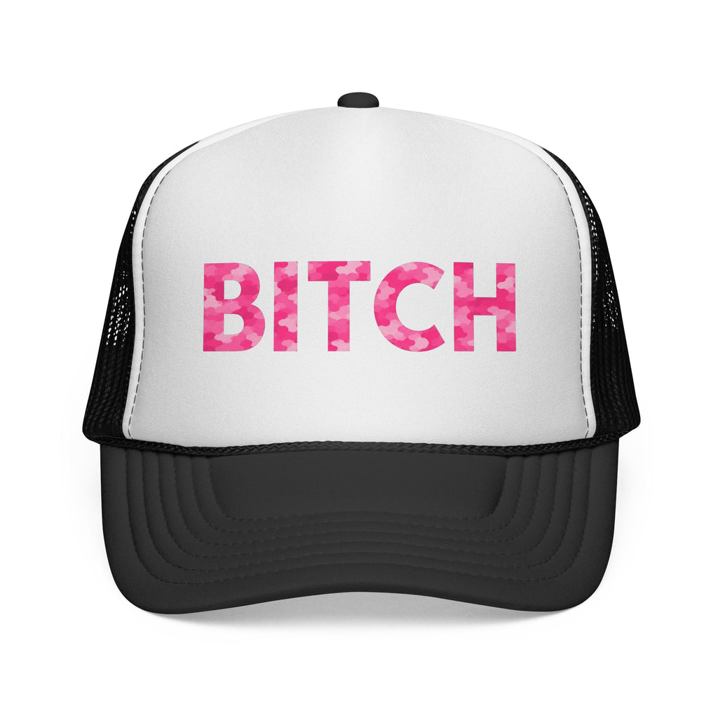 Black BITCH pink camo Match Your Mutt human trucker hat