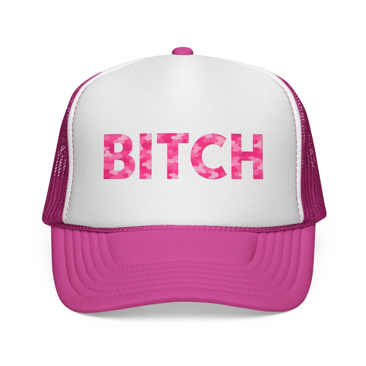 Pink BITCH pink camo Match Your Mutt human trucker hat
