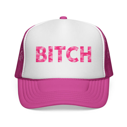 Pink BITCH pink camo Match Your Mutt human trucker hat