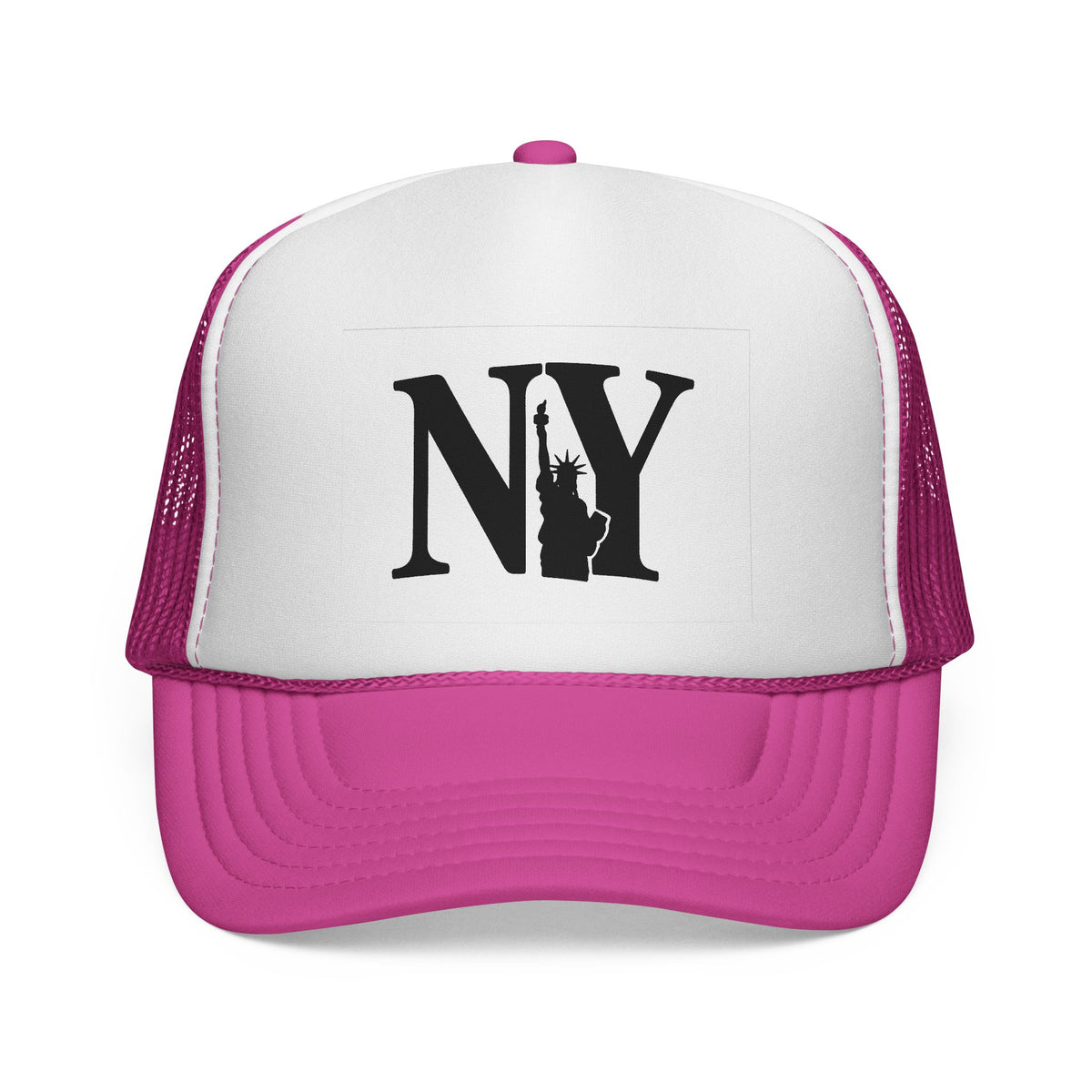Pink NY adult trucker hat for dog lovers