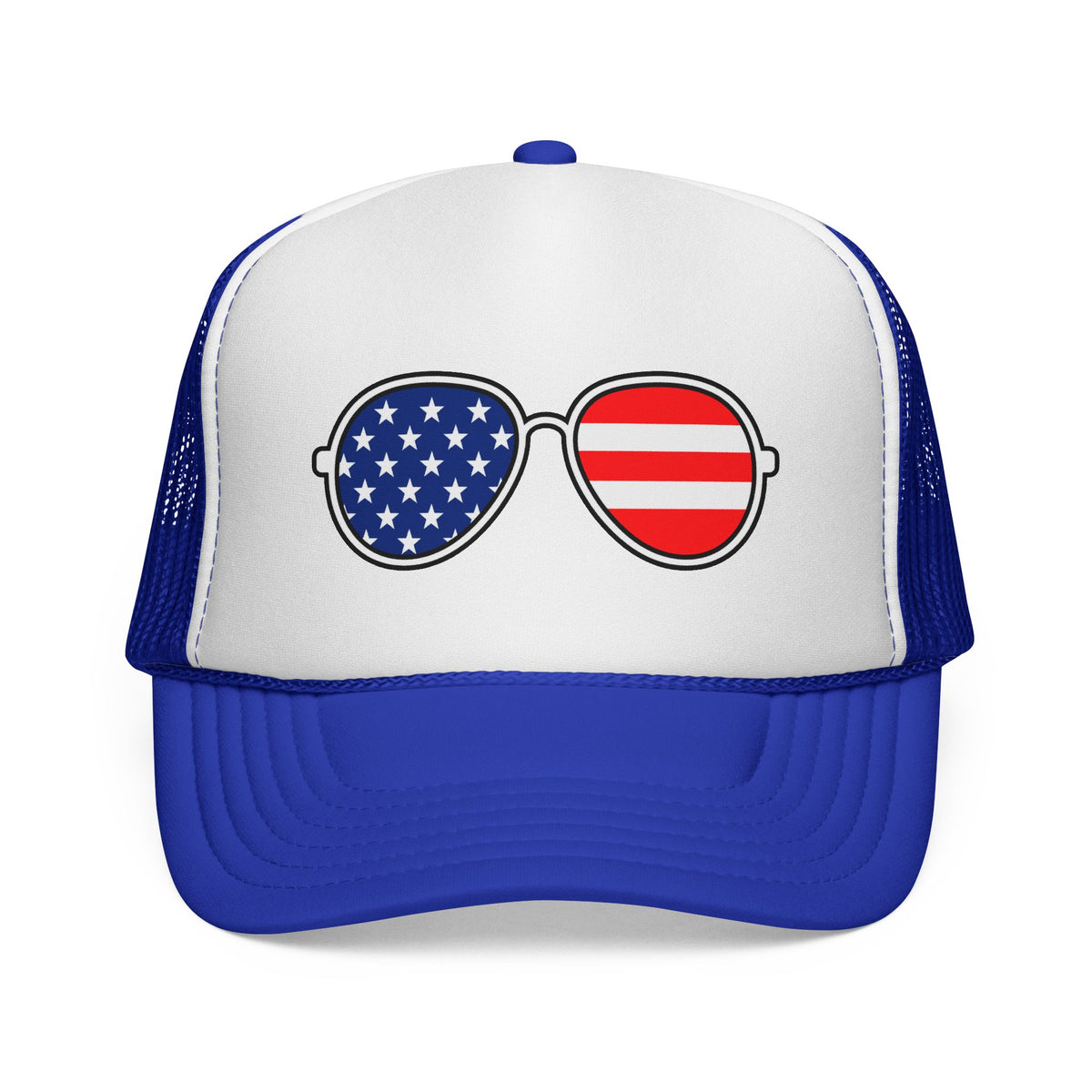 Royal blue American Aviators Match Your Mutt human trucker hat