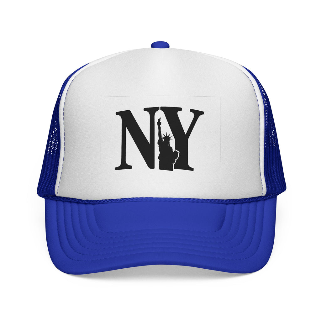 Royal blue NY adult trucker hat for dog lovers