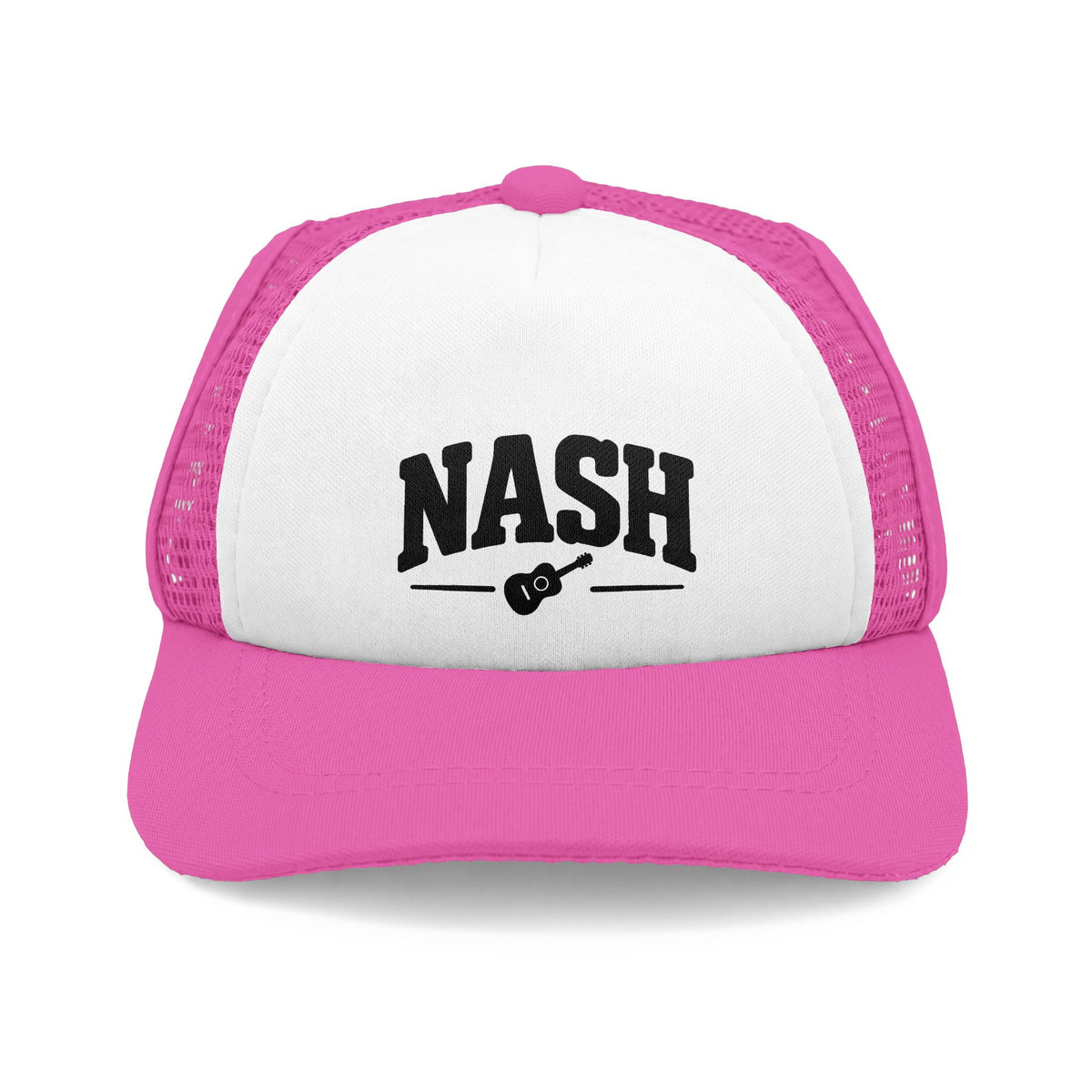 Pink and white Nash dog trucker hat
