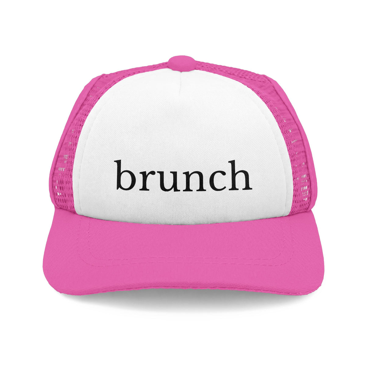 Pink and white Brunch trucker hat for dogs