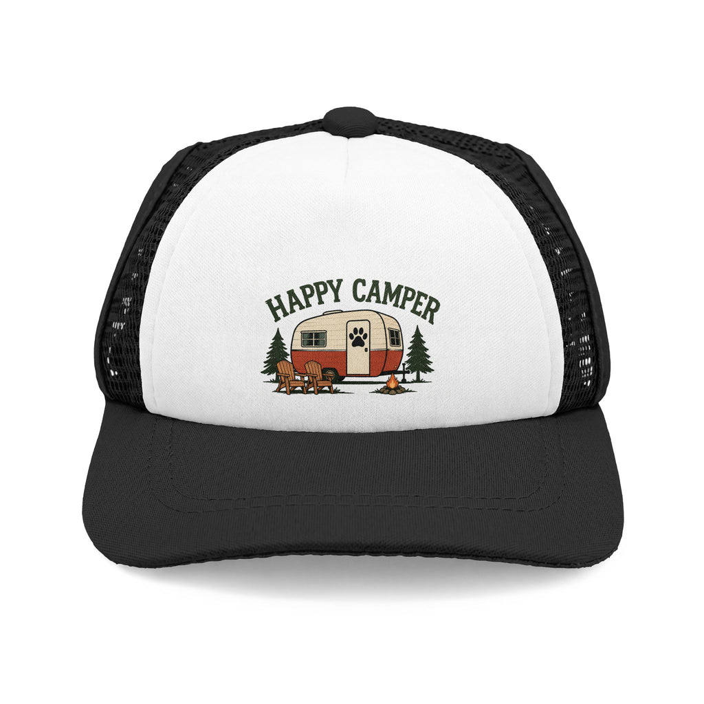Happy Camper camping trucker hat for dogs