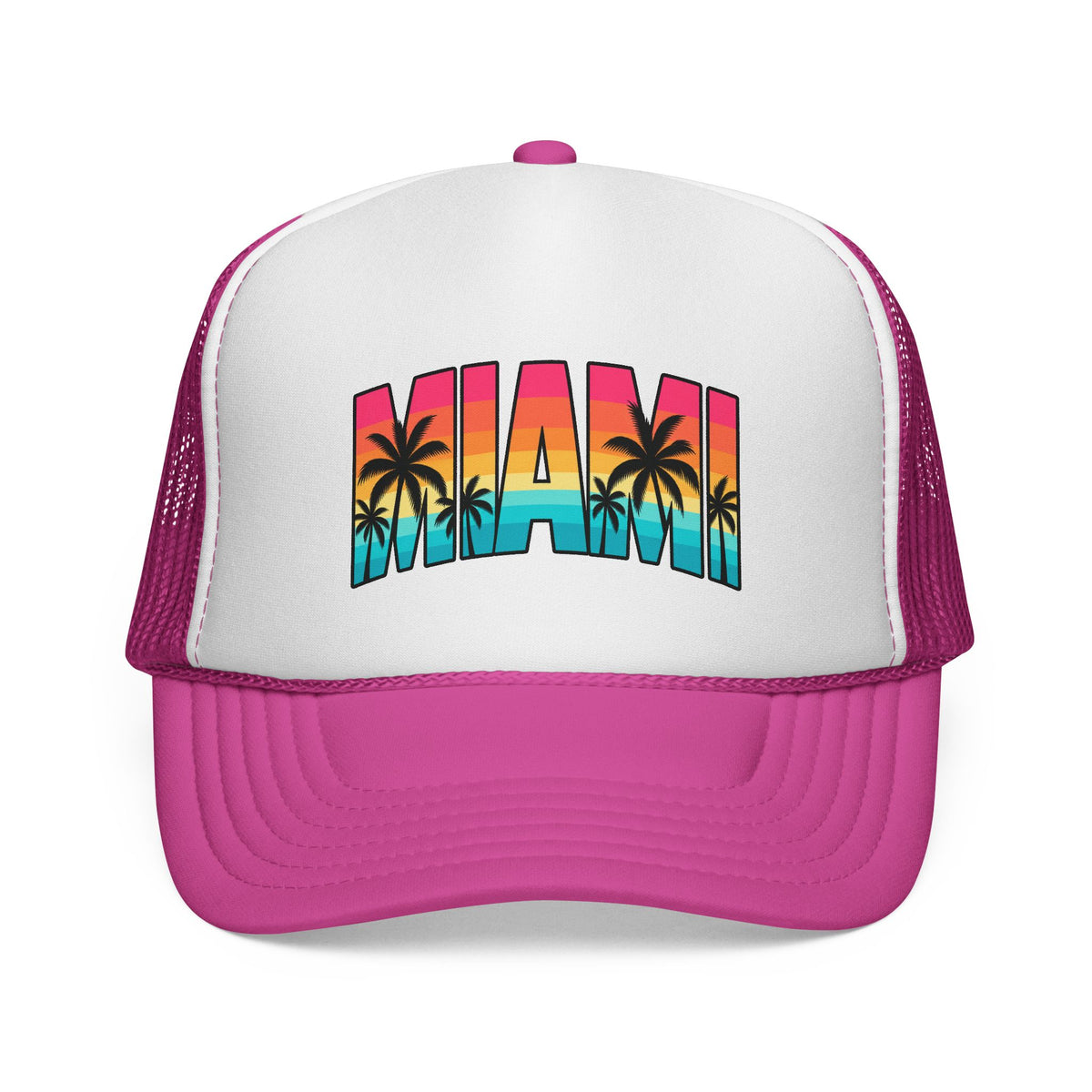 Pink Miami adult trucker hat for dog lovers