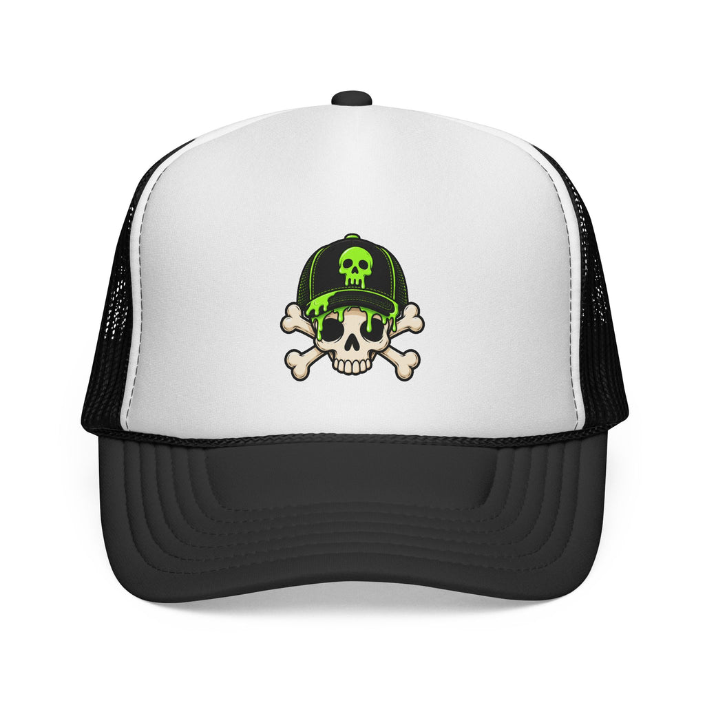 Black Green Alien adult trucker hat for dog lovers