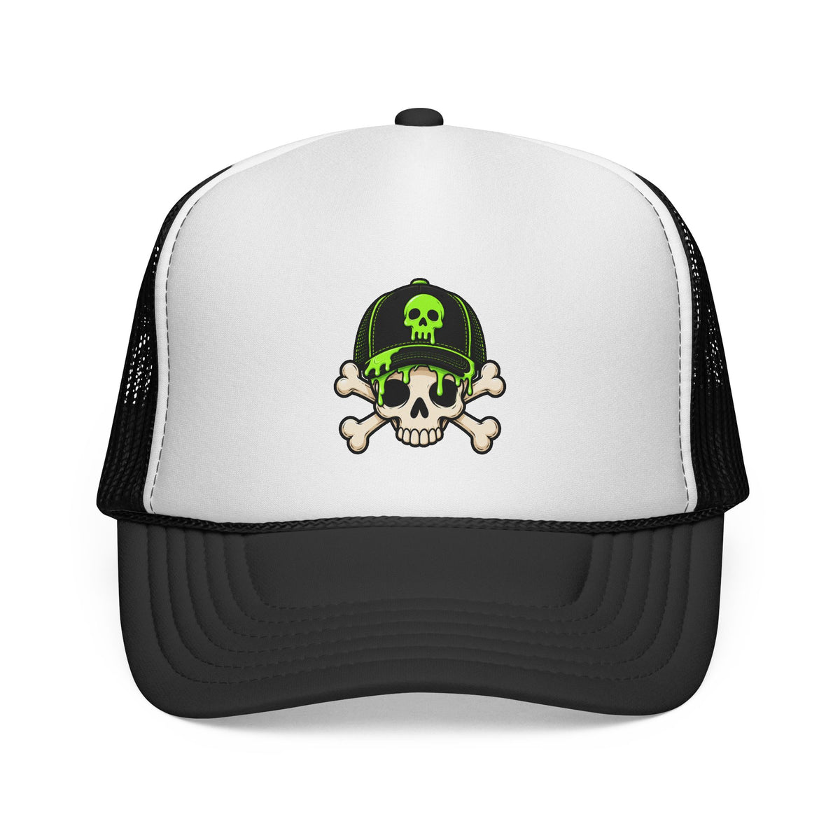 Black Green Alien adult trucker hat for dog lovers