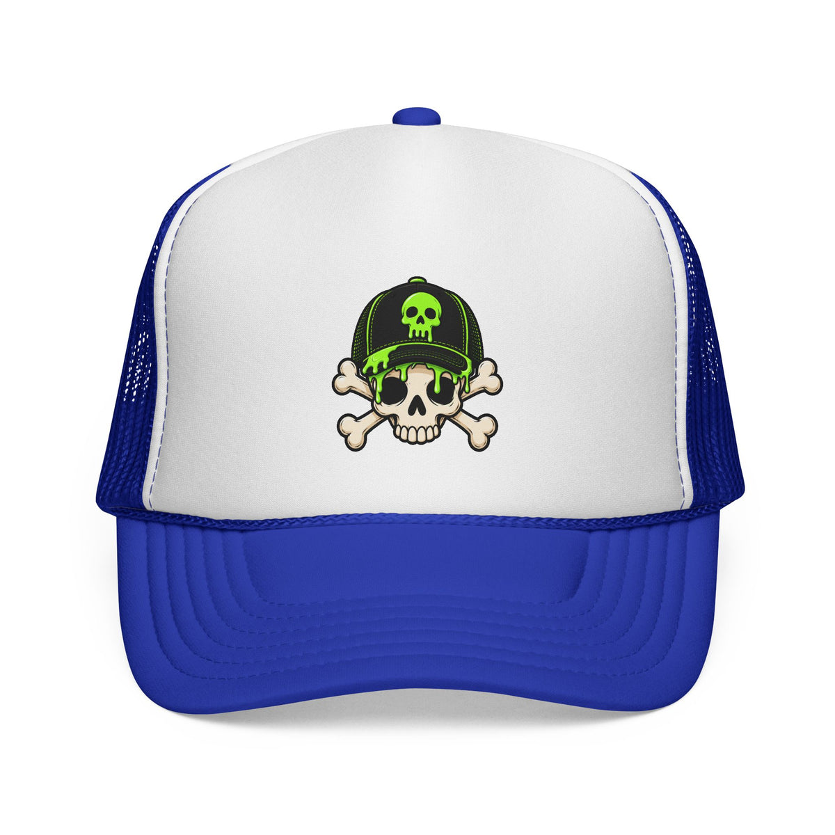 Blue Green Alien adult trucker hat for dog lovers