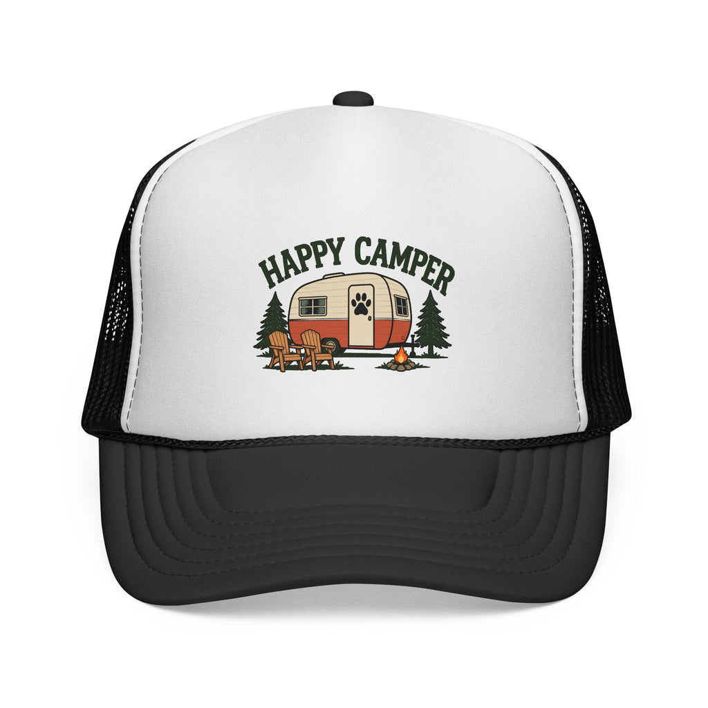 Happy Camper adult trucker hat for dog lovers and matching owners