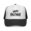 Happy Halloween adult trucker hat for dog lovers and matching owners