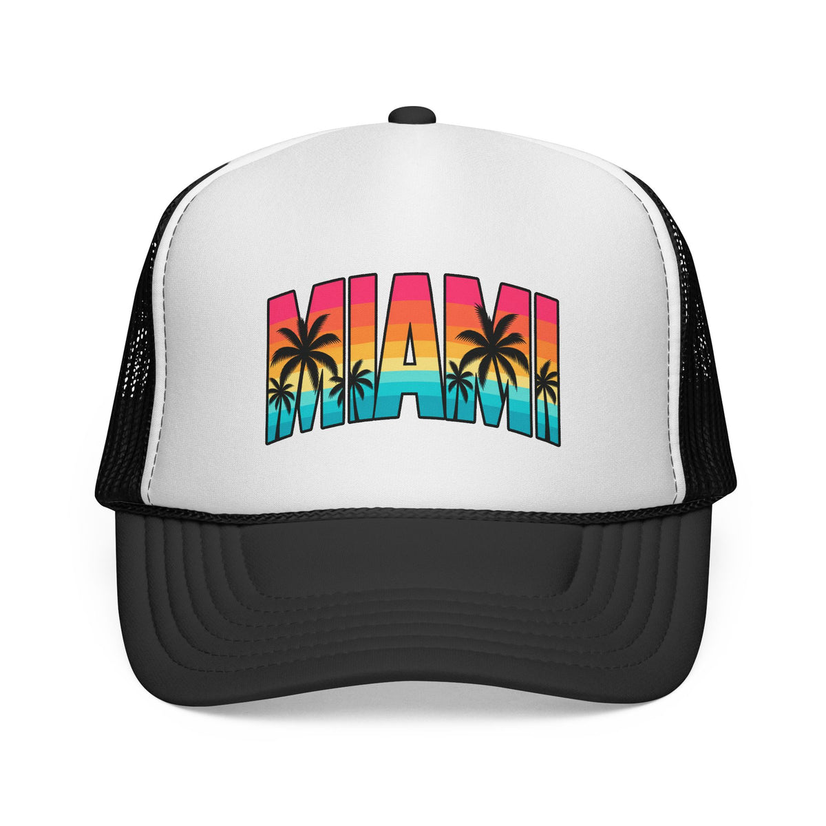 Black Miami adult trucker hat for dog lovers