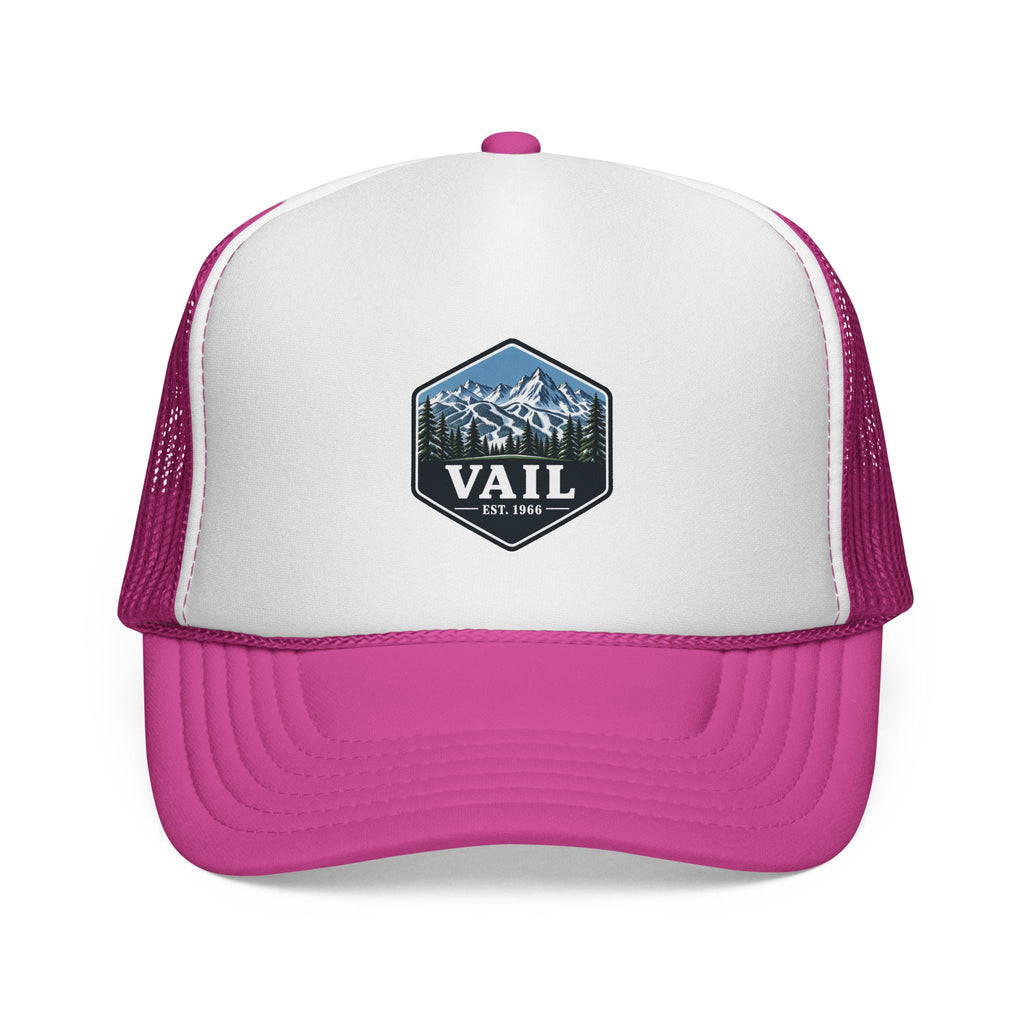 Pink Vail adult trucker hat for dog lovers