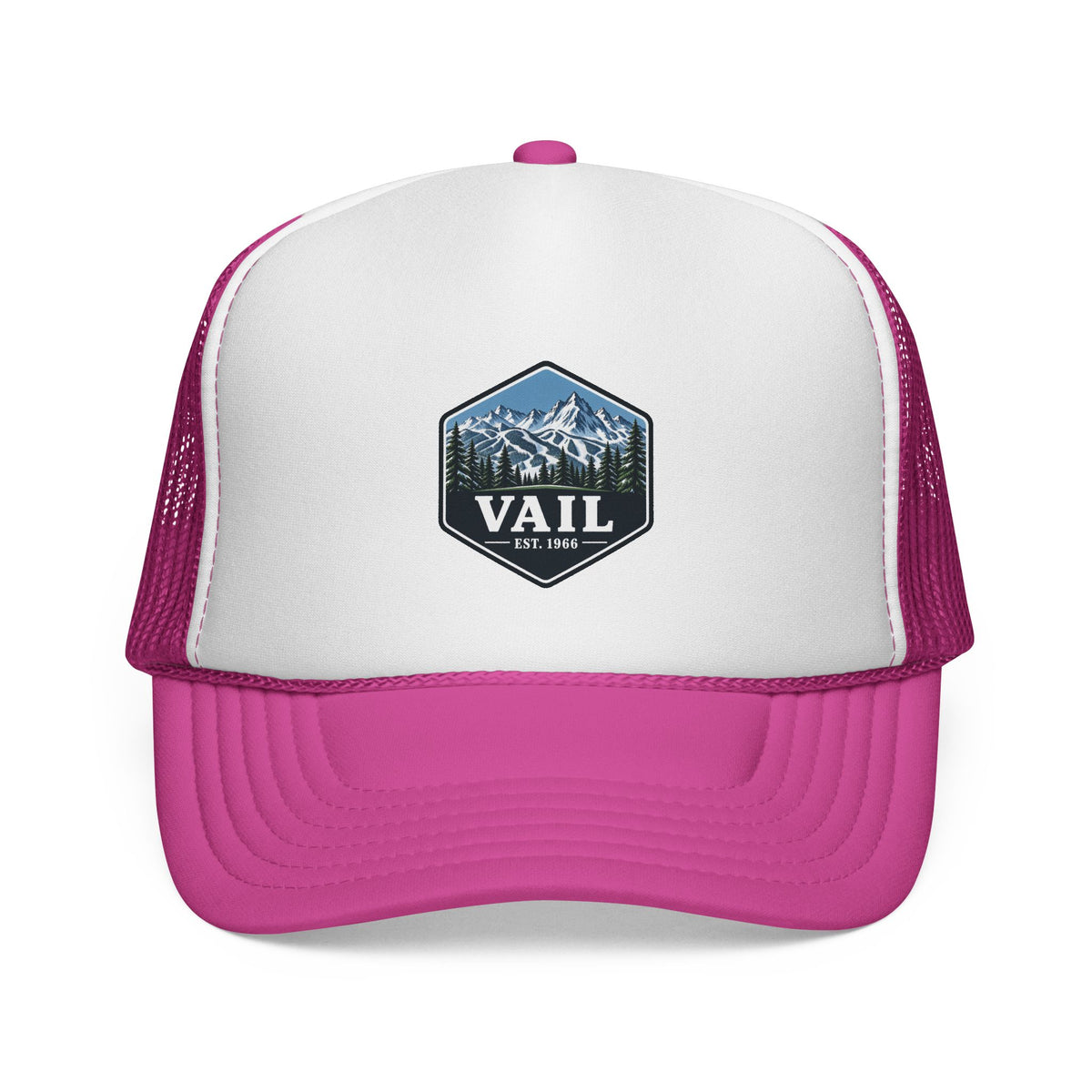 Pink Vail adult trucker hat for dog lovers