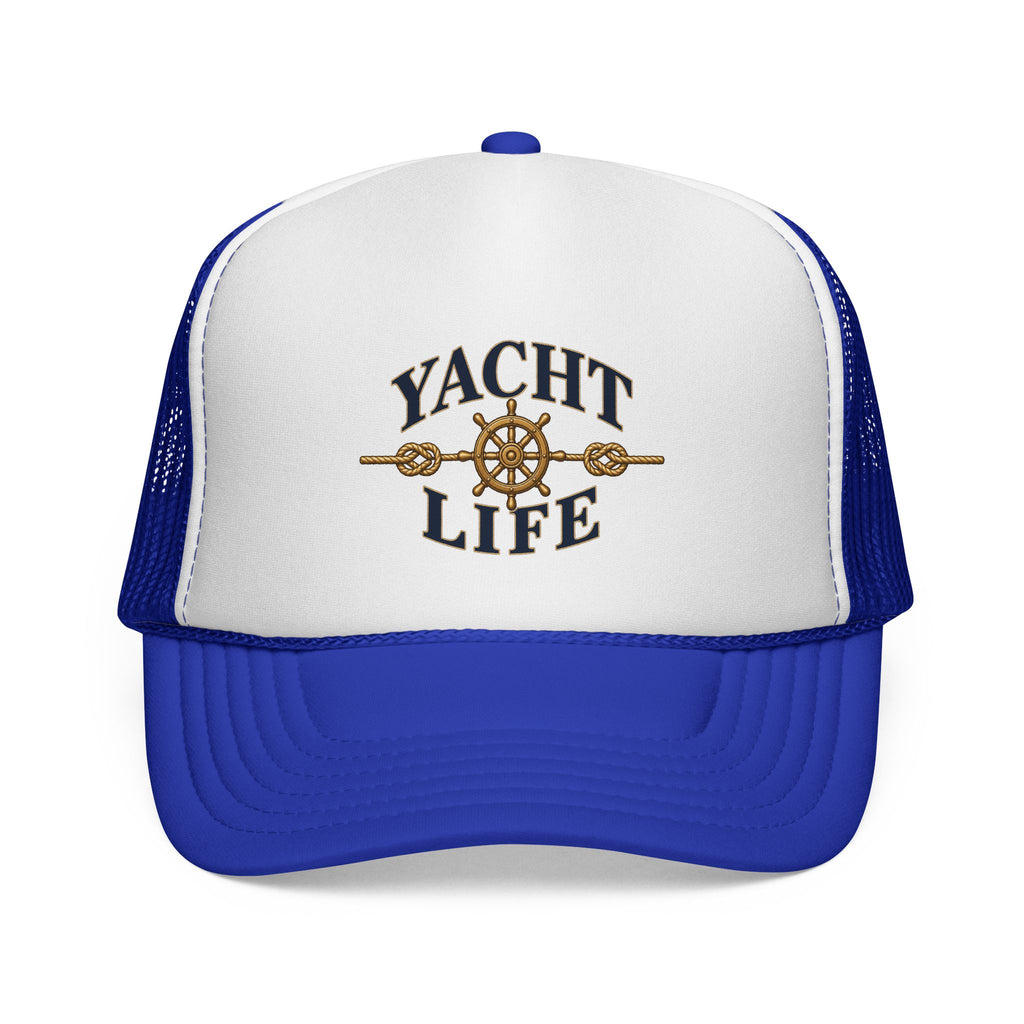 Blue Yacht Life adult trucker hat for dog lovers