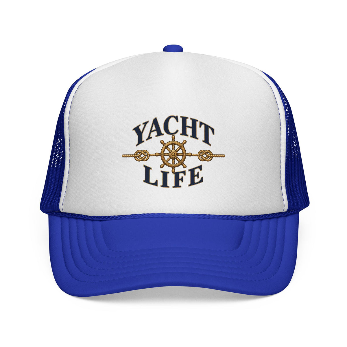 Blue Yacht Life adult trucker hat for dog lovers