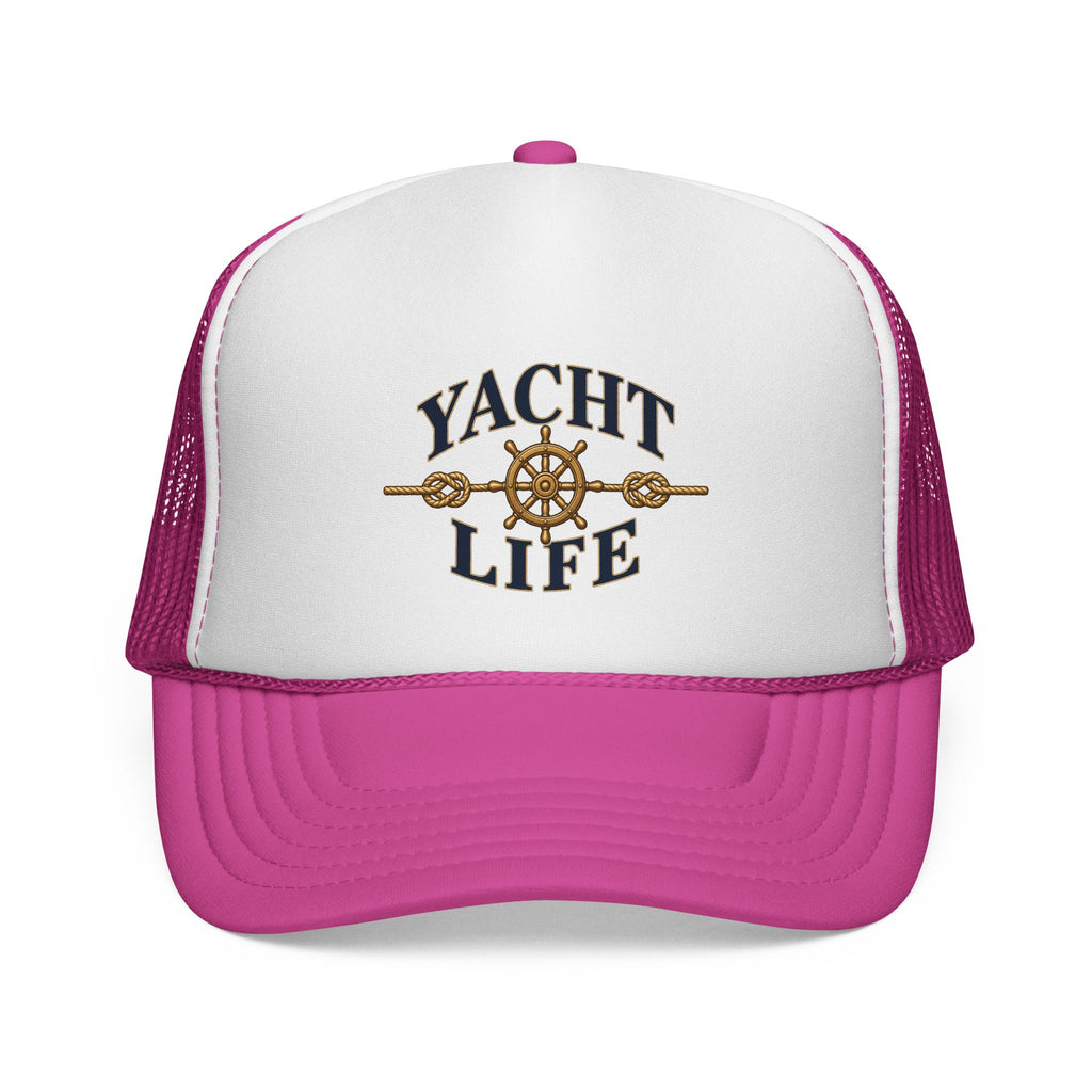Pink Yacht Life adult trucker hat for dog lovers