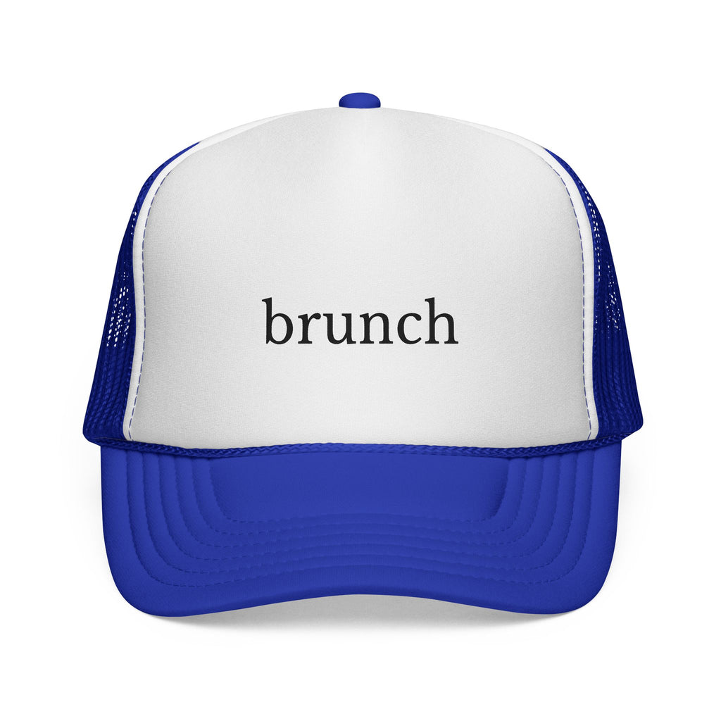 Blue Brunch adult trucker hat for dog lovers