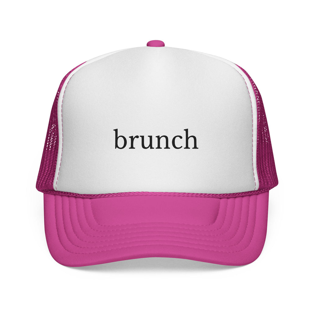 Pink Brunch adult trucker hat for dog lovers