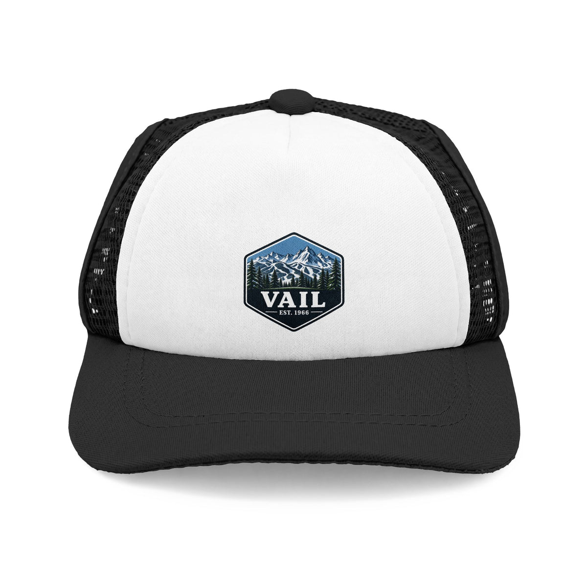 Black Vail dog trucker hat